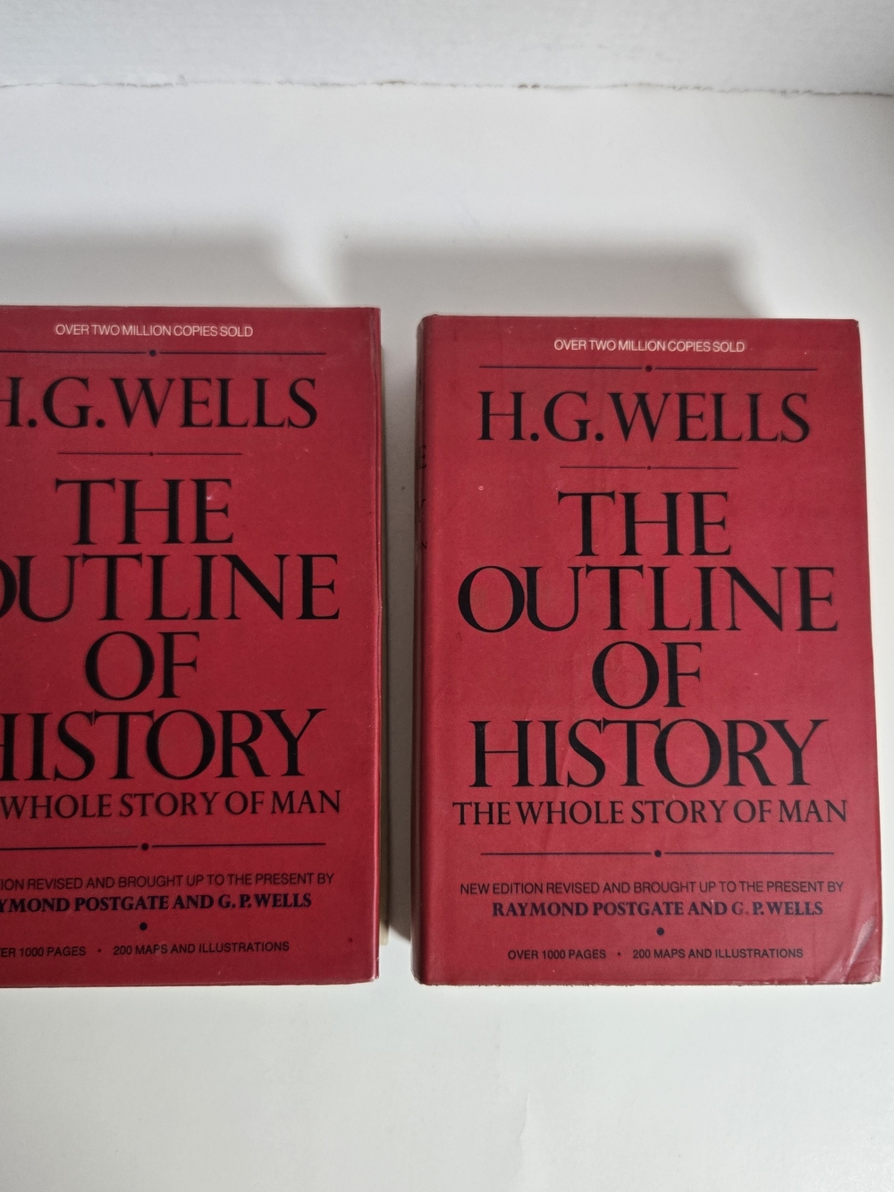 H.G. Wells "The Outline of History" Hard Cover, Vol. 1&2